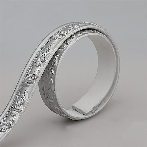 Flexible Fußleisten-Formteile, flexible Wandverkleidung, selbstklebendes Design for Abziehen und Aufkleben, 16,4 Fuß (L) für(Silver) von QWFVHJ