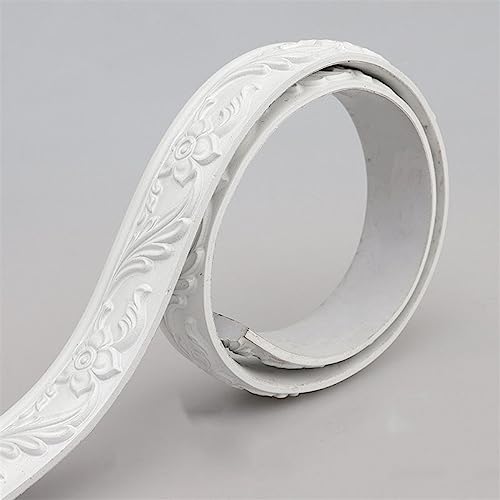 Flexible Fußleisten-Formteile, flexible Wandverkleidung, selbstklebendes Design for Abziehen und Aufkleben, 16,4 Fuß (L) für(White) von QWFVHJ