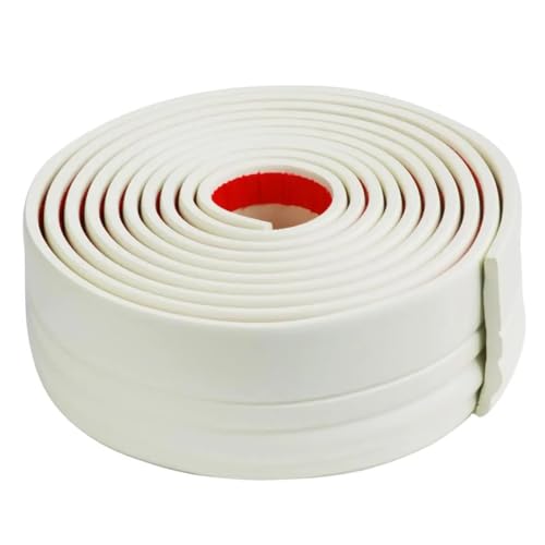 Flexible Fußleisten-Formteile, flexible for die Wand, 4/5 Zoll (B) x 16,4/32,8 Fuß (L), selbstklebendes Vinyl, Gummi-Abzieh- und Klebedesign(White,5inx32.8ft) von QWFVHJ