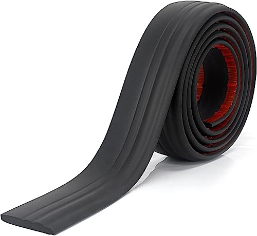 Flexible Fußleisten-Formteile, flexible for die Wand, abziehbare und aufklebbare Gummibasis, 4 Zoll × 16 Fuß Dichtungsmasse Streifen for den Boden(Black 1) von QWFVHJ
