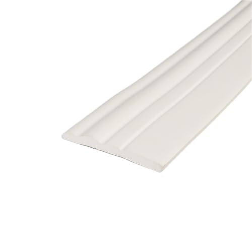 Flexible Fußleisten-Zierleiste, 6 Meter, for Wandsockel, 10,2 cm, selbstklebendes Gummi-Design for Abziehen und Aufkleben, Zierleiste (grau, 12 Meter)(Creamy White) von QWFVHJ