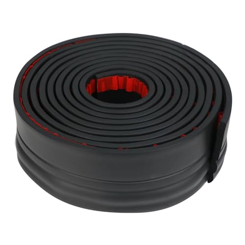 Flexible Fußleisten-Zierleiste, flexible, 4/5 Zoll x 16,4/32,8 Fuß, weiße selbstklebende Vinyl-Wandsockelleiste, Gummiformteil for Abziehen und Aufkleben(Black,5inx32.8ft) von QWFVHJ