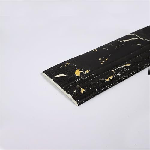 Flexible Fußleisten-Zierleiste, flexible, 9,8/12,5 cm, 3 Meter/9,8 Fuß, abziehbare und aufklebbare Gummi-Wand-Sockelleiste Design (Schwarzgold, Breite, cm)(Black gold,Width9.8cm) von QWFVHJ