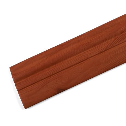 Flexible Fußleisten-Zierleiste, flexible, 9,8/12,5 cm, 3 Meter/9,8 Fuß, abziehbare und aufklebbare Gummi-Wand-Sockelleiste Design (Schwarzgold, Breite, cm)(Brown wood grain,Width9.8cm) von QWFVHJ