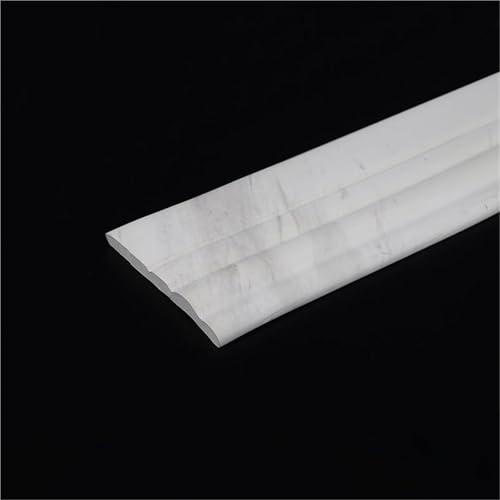 Flexible Fußleisten-Zierleiste, flexible, 9,8/12,5 cm, 3 Meter/9,8 Fuß, abziehbare und aufklebbare Gummi-Wand-Sockelleiste Design (Schwarzgold, Breite, cm)(Jazz white,Width9.8cm) von QWFVHJ