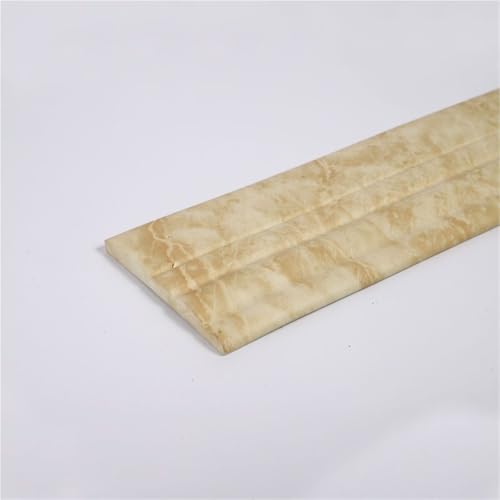 Flexible Fußleisten-Zierleiste, flexible, 9,8/12,5 cm, 3 Meter/9,8 Fuß, abziehbare und aufklebbare Gummi-Wand-Sockelleiste Design (Schwarzgold, Breite, cm)(Yellow dragon jade,Width9.8cm) von QWFVHJ