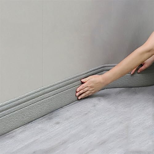 Flexible Fußleisten-Zierleiste, multifunktionale Zierleiste, 4 Zoll × 16, Fuß Eckschutz und Dichtungsstreifen Bodenübergang, die Gummileiste for Cove-Sockelwand, passt perfekt zur Fußleiste(Grey 1) von QWFVHJ