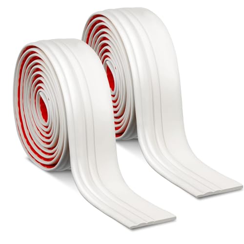 Flexible Fußleisten-Zierleisten, 12,7 cm, 2 Rollen/10,9 m, selbstklebende Vinyl-Wandsockelleiste, for Abziehen und Aufkleben, Gummi, Formteil(White,5inx32.8ft) von QWFVHJ