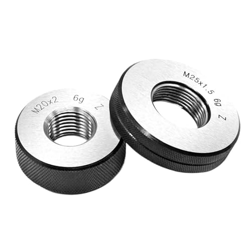 Gewinde-Ringlehre, M1 M3 M16 M18 M20 M24 M26 GO/NO GO-Lehre, metrische Präzisions-Innenschraube, Feingewinde-Prüfwerkzeug(M18X2.0) von QWFVHJ