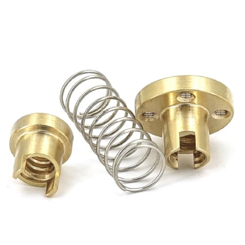Gewindespiel, T8-Leitspindeln Anti-Mutter 8 mm Durchmesser Stange Messingflansch Federbelastet Geräuschlose Eliminierungsspaltschraube Trapez(Pitch 2mm lead 14mm) von QWFVHJ