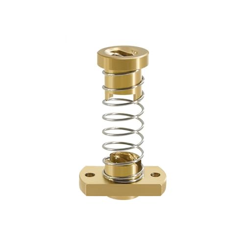 Gewindespiel ， 1 Stück T8 Anti-Mutter 8 mm Durchmesser Stange Messingschraube Federbelastete Eliminierungslücke XYZ-Achsenführung trapezförmig(Brass Lead 8mm) von QWFVHJ