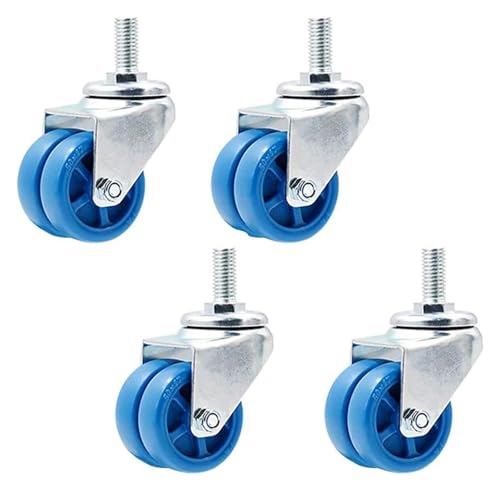 Gummirolle, Hochleistungs-Lenkrollen mit Bremse, 235 kg Tragkraft, geräuschloser Wagen for Werkbänke, Tische, Garagen, Küchen(4 Swivel,38mm/1.5in) von QWFVHJ