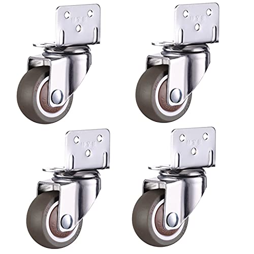 Gummirollen, 2-Zoll-Möbelräder, 4er-Set, robuste Lenkrollen mit Bremse for Wohnaccessoires, ideal for Betten, Wagen und mehr(No Brake,2 inch) von QWFVHJ