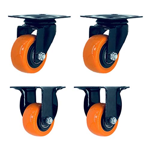 Gummirollen, Hochleistungs-Möbelrollen – 2 Lenk- und Richtungsrollen for Trolleys, Stühle Karren, Langlebigkeit, reibungslose Mobilität for einfache Bewegung(2 inches) von QWFVHJ