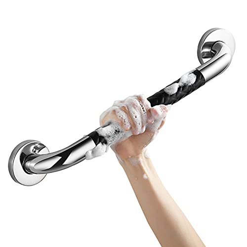 Haltegriffe fürs Badezimmer, Duschgriffe, Schiene, Griff aus rutschfestem strukturiertem Leder, Gegenstände des täglichen Bedarfs for und Küche, Stange for Schwangere ältere Menschen(Black,38Cm) von QWFVHJ