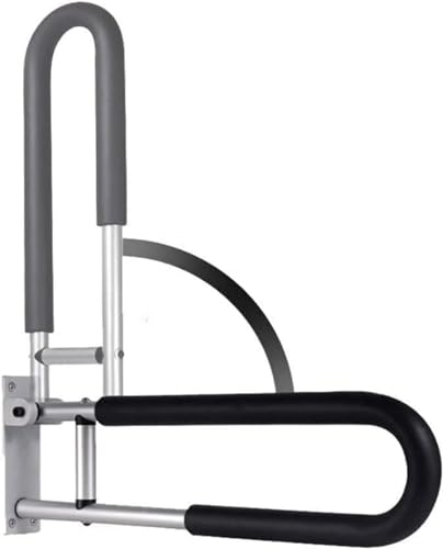 Haltegriffe fürs Badezimmer, faltbare Stange, faltbarer Haltegriff aus Edelstahl for Senioren, Aufstehhilfe, Badewannengriffe, Sicherheitsstangen Aluminiumlegierung(Black,2PCS) von QWFVHJ