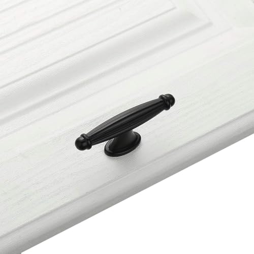 Möbelbeschläge, Türgriffe, schwarzer Schrankgriff, doppelseitiger Schubladengriff aus Zinklegierung for den Kleiderschrank (weiß, mittel)(Black,S) von QWFVHJ