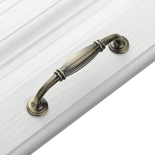 Möbelbeschläge, Türgriffe, schwarzer Schrankgriff, doppelseitiger Schubladengriff aus Zinklegierung for den Kleiderschrank (weiß, mittel)(Bronze,M) von QWFVHJ