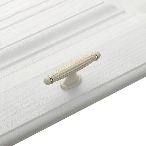 Möbelbeschläge, Türgriffe, schwarzer Schrankgriff, doppelseitiger Schubladengriff aus Zinklegierung for den Kleiderschrank (weiß, mittel)(White,S) von QWFVHJ