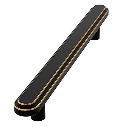 Möbelbeschläge Türgriffe, Küchenschrankgriff Schrankgriffe Mattschwarz mit Kanten Schubladengriffe aus Aluminiumlegierung Türhebel Kleiderschrankknöpfe for Küche Badezimmer/Länge 1100 mm(Length 600Mm) von QWFVHJ