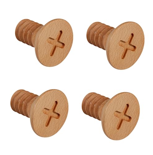 Möbelbeschläge Türgriffe, Schrankknöpfe Schubladengriffe, Schubladenknöpfe 4er-Pack Schranktürgriff Kleiderschrank Halbrunder Kleiderschrankgriff/Buche(Beech) von QWFVHJ