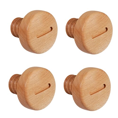 Möbelbeschläge Türgriffe, Schrankknöpfe Schubladengriffe, Schubladenknöpfe 4er-Pack Schranktürgriff Kleiderschrank Halbrunder Kleiderschrankgriff/Buche(Beech Wood) von QWFVHJ