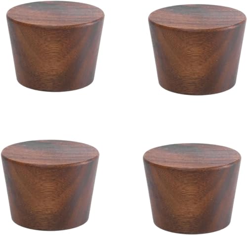 Möbelbeschläge Türgriffe, Schrankknöpfe Schubladengriffe, Schubladenknöpfe 4er-Pack Schranktürgriff Kleiderschrank Halbrunder Kleiderschrankgriff/Buche(C 4cm Walnut) von QWFVHJ