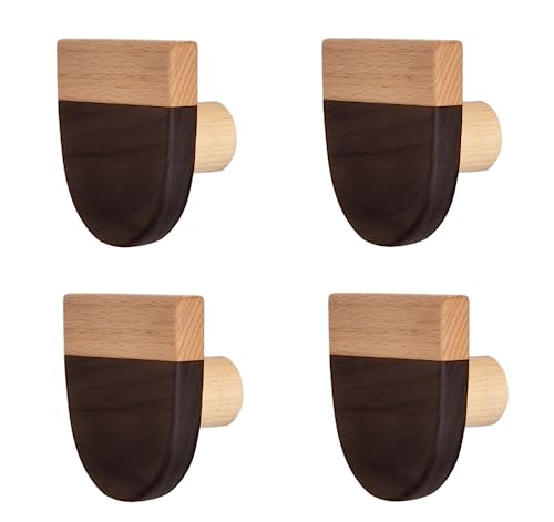 Möbelbeschläge Türgriffe, Schrankknöpfe Schubladengriffe, Schubladenknöpfe 4er-Pack Schranktürgriff Kleiderschrank Halbrunder Kleiderschrankgriff/Buche(Ice Cream Diameter 5 Cm) von QWFVHJ