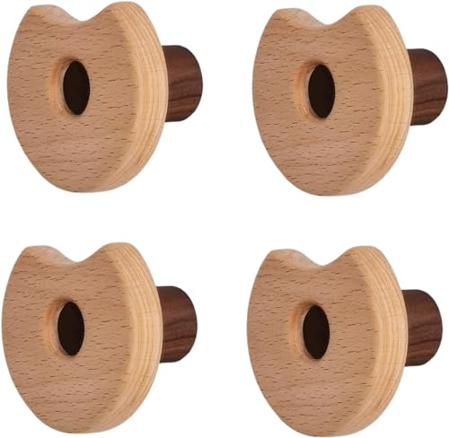 Möbelbeschläge Türgriffe, Schrankknöpfe Schubladengriffe, Schubladenknöpfe 4er-Pack Schranktürgriff Kleiderschrank Halbrunder Kleiderschrankgriff/Buche(Sweetheart Diameter 8 Cm) von QWFVHJ