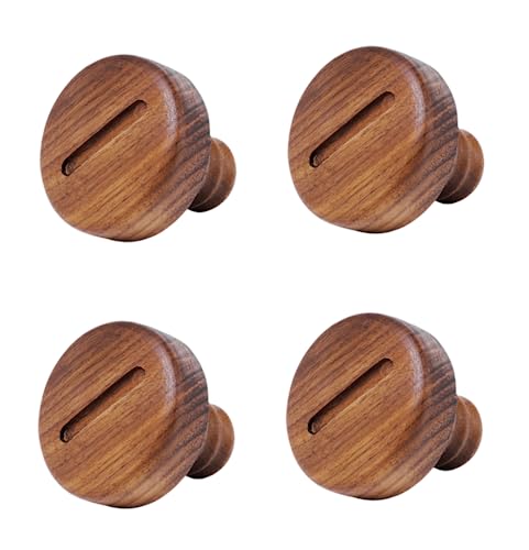 Möbelbeschläge Türgriffe, Schrankknöpfe Schubladengriffe, Schubladenknöpfe 4er-Pack Schranktürgriff Kleiderschrank Halbrunder Kleiderschrankgriff/Buche(Word Black Walnut) von QWFVHJ