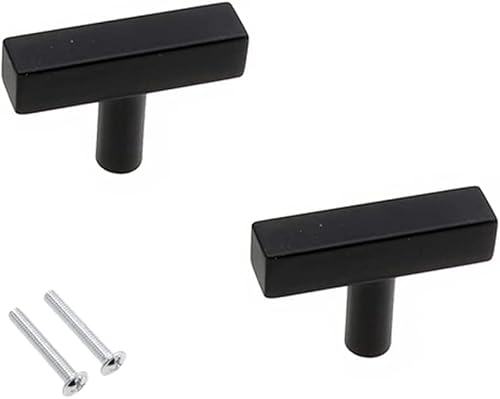 Möbelbeschläge Türgriffe, Schranktürgriffe Schubladenknöpfe 2 Stück Schrank Edelstahl T-Stange Quadratisch Matt Schublade(12 * 12 * 50mm) von QWFVHJ