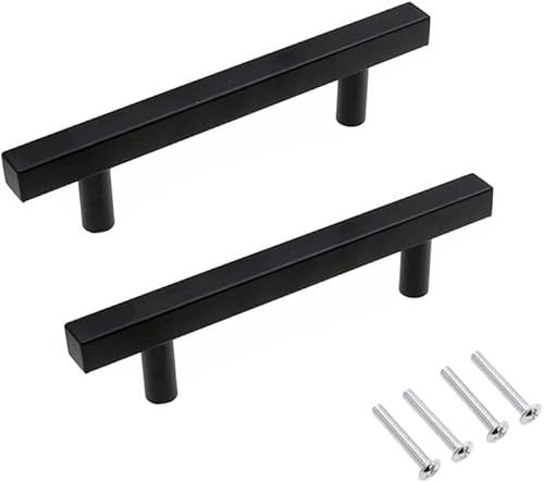Möbelbeschläge Türgriffe, Schranktürgriffe Schubladenknöpfe 2 Stück Schrank Edelstahl T-Stange Quadratisch Matt Schublade(12 * 128 * 200mm) von QWFVHJ