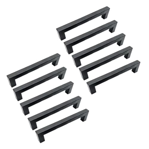 Möbelbeschläge Türgriffe, Schwarze Schiebegriffe Schrankgriffe Küchenschubladengriffe / 2 Stück Lochmitten: 96 mm 3,8 Zoll(10pcs,Hole Centers:192Mm/7.6In) von QWFVHJ