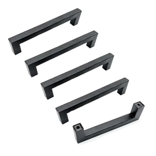 Möbelbeschläge Türgriffe, Schwarze Schiebegriffe Schrankgriffe Küchenschubladengriffe / 2 Stück Lochmitten: 96 mm 3,8 Zoll(5pcs,Hole Centers:160Mm/6.3In) von QWFVHJ