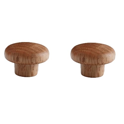 Möbelbeschläge Türgriffe, Türknöpfe, Zuggriff, Küchenschrank 2er-Pack Massivholzknopf Kleiderschrank Holzgriff/Eiche 64Mm(Ash Varnish Diameter 35mm) von QWFVHJ