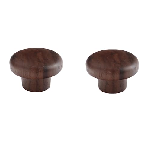 Möbelbeschläge Türgriffe, Türknöpfe, Zuggriff, Küchenschrank 2er-Pack Massivholzknopf Kleiderschrank Holzgriff/Eiche 64Mm(Black Walnut Diameter 35mm) von QWFVHJ