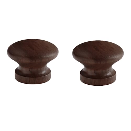 Möbelbeschläge Türgriffe, Türknöpfe, Zuggriff, Küchenschrank 2er-Pack Massivholzknopf Kleiderschrank Holzgriff/Eiche 64Mm(Black Walnut Diameter 39mm) von QWFVHJ