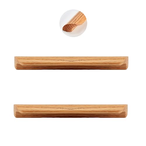 Möbelbeschläge Türgriffe, Türknöpfe, Zuggriff, Küchenschrank 2er-Pack Massivholzknopf Kleiderschrank Holzgriff/Eiche 64Mm(Oak 96mm) von QWFVHJ