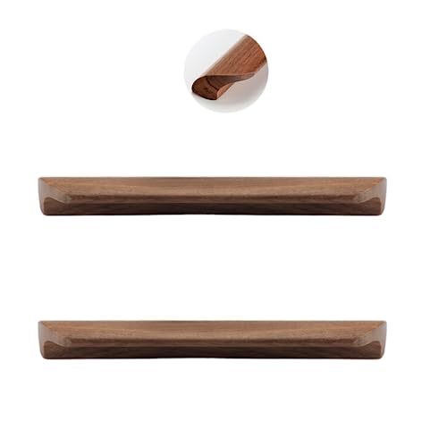 Möbelbeschläge Türgriffe, Türknöpfe, Zuggriff, Küchenschrank 2er-Pack Massivholzknopf Kleiderschrank Holzgriff/Eiche 64Mm(Walnut 224mm) von QWFVHJ
