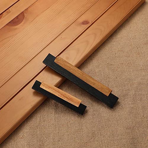 Möbelbeschläge Türgriffe ， 2 Stück Holzgriff Schrankknöpfe Schubladengriff for Kleiderschrank Schrank Schrankgriff/Schwarz/96Mm(Black,96 mm) von QWFVHJ