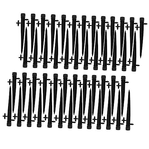 QWFVHJ Gartenschlauch-Führungsspieß, Schlauchschutz for Blumenbeete, 50-teilige einstellbare Bewässerung mit Sprinkler-Emittern for eine effiziente Pflanzenbewässerung, Schwarze Pfähle von QWFVHJ