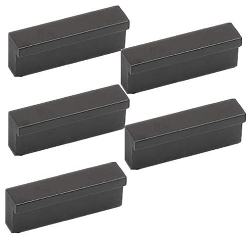 QWFVHJ Griffe für Türen und Schubladen, schwarz, länglich, quadratisch, aus massivem Aluminium, für Schränke zu Hause, Länge 500 mm, 5 Stück (Lochmitte 128 mm, 5 Stück) von QWFVHJ