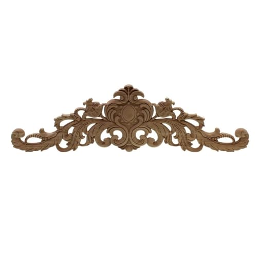 QWFVHJ Holzleisten, dekorative Zierleisten, Möbelaufkleber, rechteckige Schnitzereien aus Naturholz, Applikationen for Möbel, Schränke, Vintage-Dekoration for Zuhause(60cmx17cm) von QWFVHJ