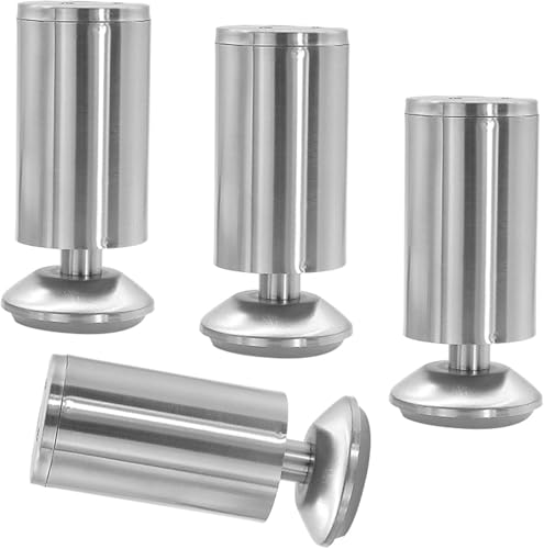 QWFVHJ Möbel mit verstellbaren Füßen, 4 Stück Metall-Sofafüße, Tischbeine, Bett aus Edelstahl, geeignet for Schränke, Küchenregale(10cm) von QWFVHJ