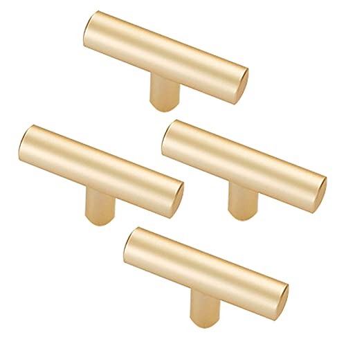 QWFVHJ Möbelbeschläge Türgriffe, Küchenschrankgriff 4er-Pack Champagnerfarbene Schrankgriffe Aluminium-T-Griffe Küchenhebel for Badezimmer, Schrank, Kleiderschrank/D/Lochabstand 96 mm(Single Hole) von QWFVHJ
