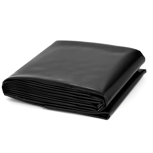 QWFVHJ Pool-Pads für oberirdische Pools, große Fischteich-Membran, Dicke 0,2 mm, flexible Einlagen, HDPE, schwarze Teichplane (8 x 12 m) von QWFVHJ