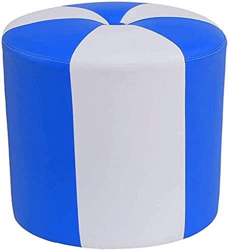 QWFVHJ Schuhwechselhocker, Fußhocker aus Leder, Kreativer Hocker aus PU-Leder for Zuhause und Wohnzimmer for Wechseln der Schuhe, Ankleide-Modehocker(Blue) von QWFVHJ