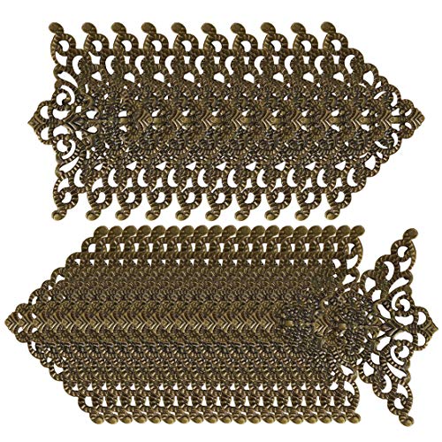 QWFVHJ Vintage Metall Eckschützer,Eck filigran,Retro Box Eckschützer Vintage Bronze Ton Schutz Kantenabdeckung Buch Tisch Schreibtisch Ecke Möbel Deko(Bronze) von QWFVHJ