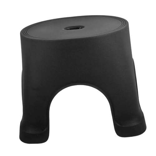 QWFVHJ Wohnwagenstufen, Fußhocker aus Kunststoff, Badezimmer-Fußstütze, Toilettenhocker, Rutschfester Tritthocker for den Heimgebrauch, Kunststoff, klein und leicht(Black) von QWFVHJ