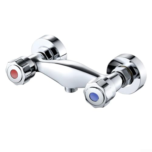 Ventilgriff, Doppelduschenmischung, Wandmontage, Chrommessingkonstruktion, Heiß-/Kaltwassersteuerung, G1/2-Auslass, 150 mm Lochabstand, Badezimmerarmatur Ventilgriff, Doppelduschenmischung, Wandmontage, Chrommessingkonstruktion, Heiß-/Kaltwassersteuerung, G1/2-Auslass, 150 mm Lochabstand, Badezimmerarmatur von QWFVHJ